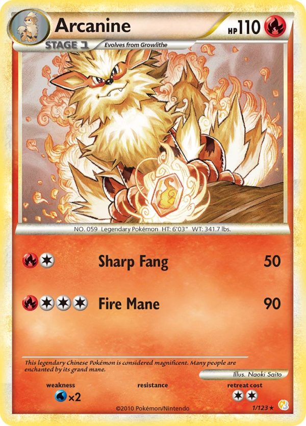 Arcanine (1 123) (Theme Deck Exclusive) [HeartGold & SoulSilver: Base Set] Cheap